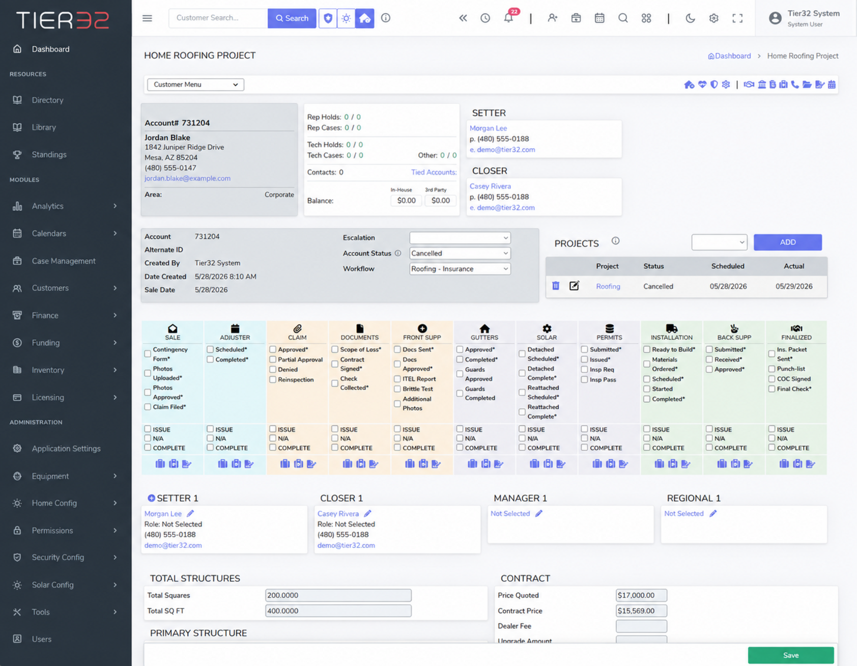 Tier32 solar project workflow